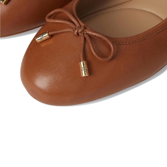 Ralph Lauren Jayna Brown Leather Flats - Picture 3 of 7